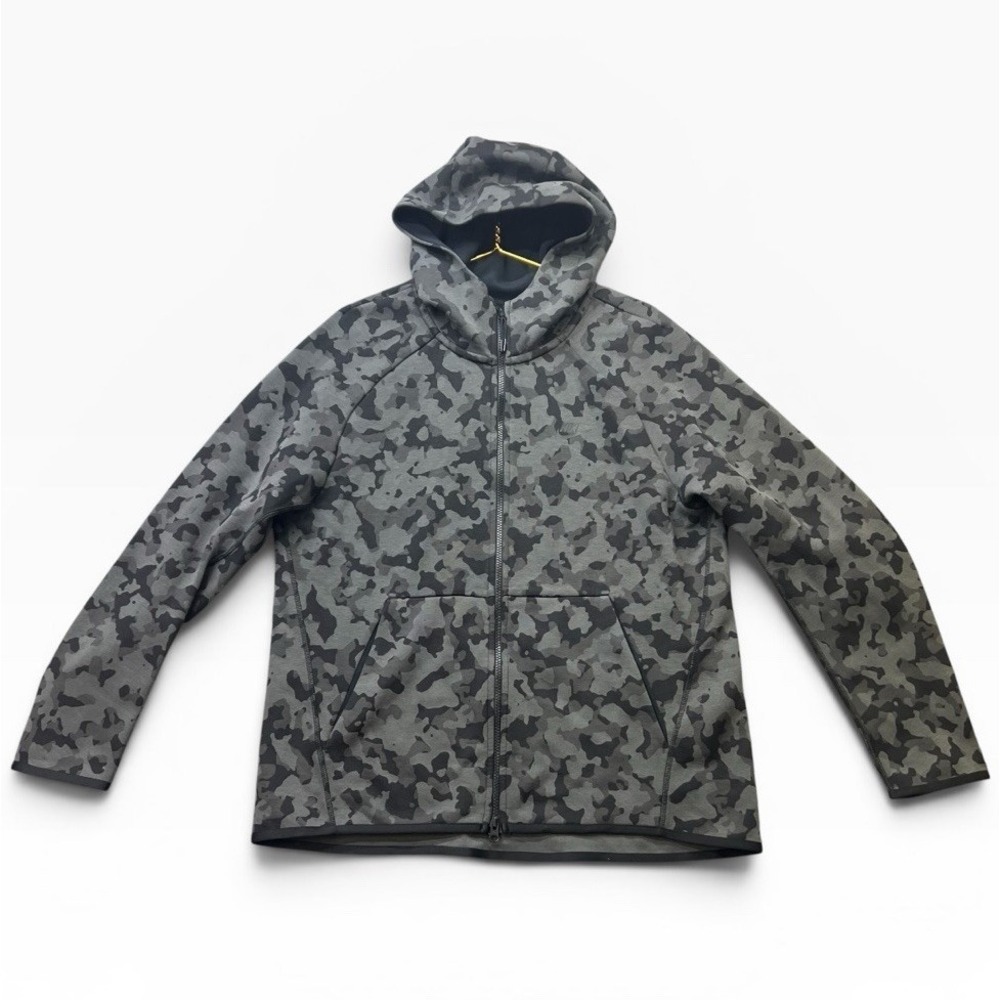 Nike Tech Fleece Full Zip Hoodie Gray Black‎ Camo Mens Large